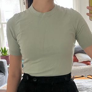 Aritzia mint green knit t-shirt